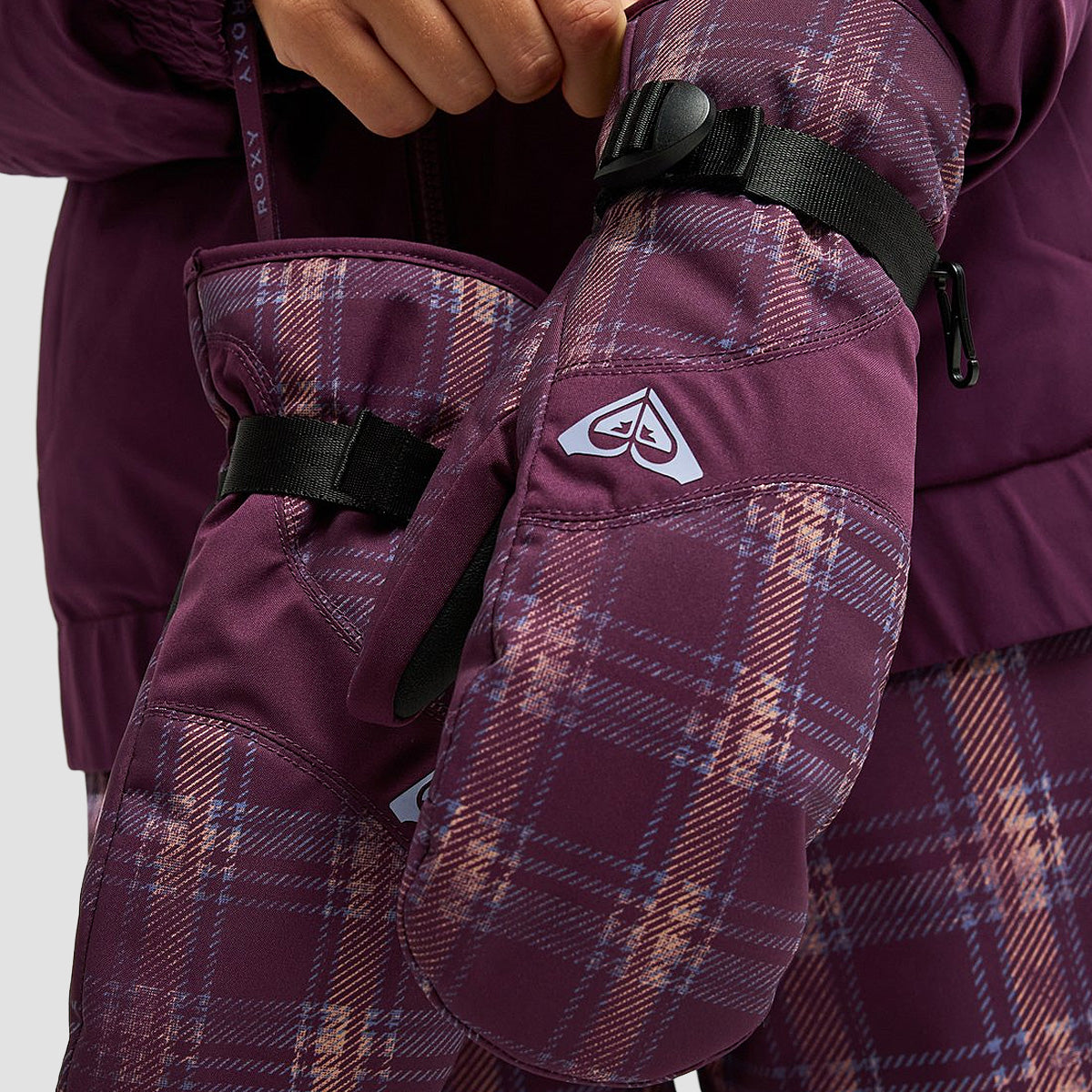 Roxy Roxy Jetty Snow Mitts Blackberry Wine Checkmate Ax - Womens