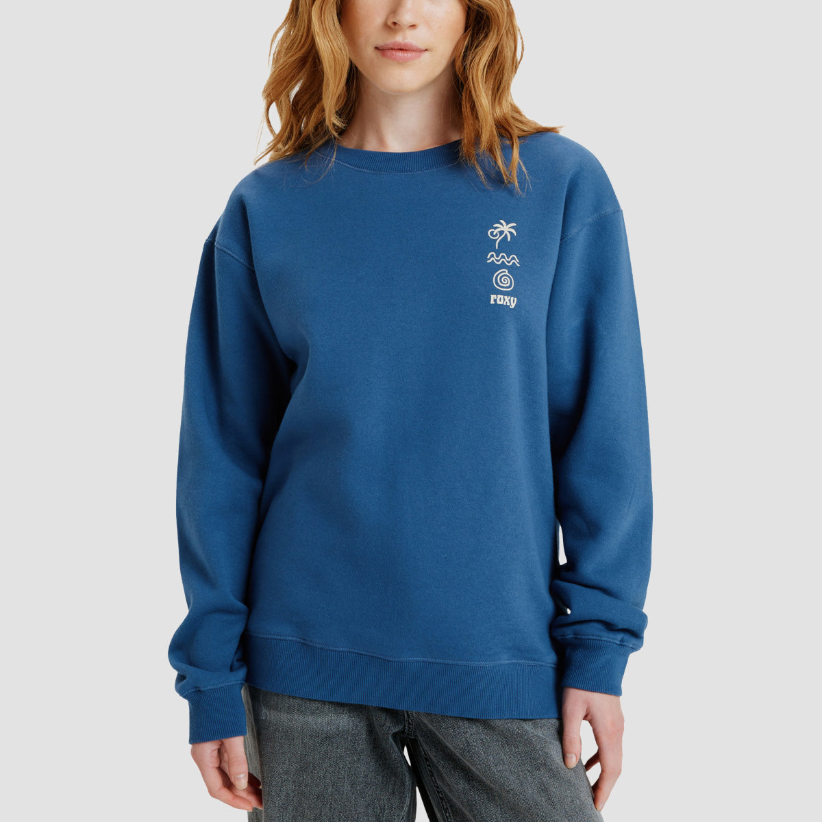 Roxy Surf Stoked Brushed Crew Sweatshirt Vintage Indigo - Womens