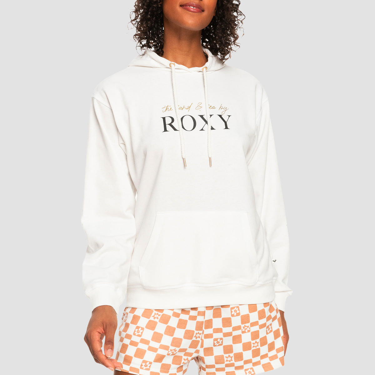 Roxy Surf Stoked Pullover Hoodie Snow White - Womens
