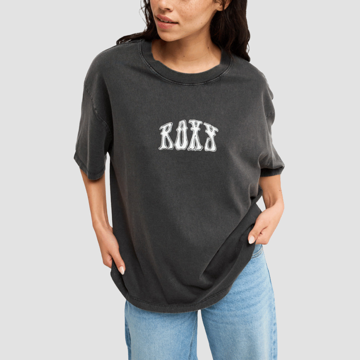 Roxy Tall Oversize Washed T-Shirt Anthracite - Womens