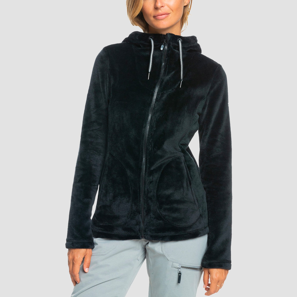 Roxy Women's Tundra Fleece Zip Up (Black)