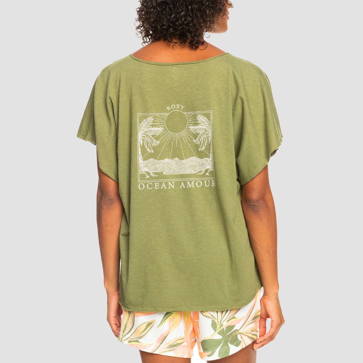 Roxy Twilight Green T-Shirt - Loden Womens