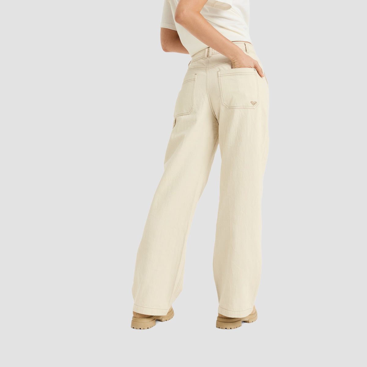 Roxy Vibrant Air Carpenter Trousers Parchment - Womens