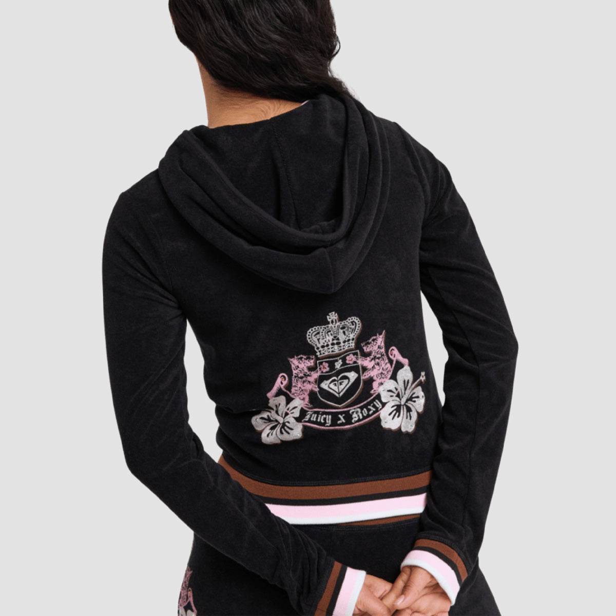 Roxy X Juicy Couture Fitted Zip Hoodie Anthracite