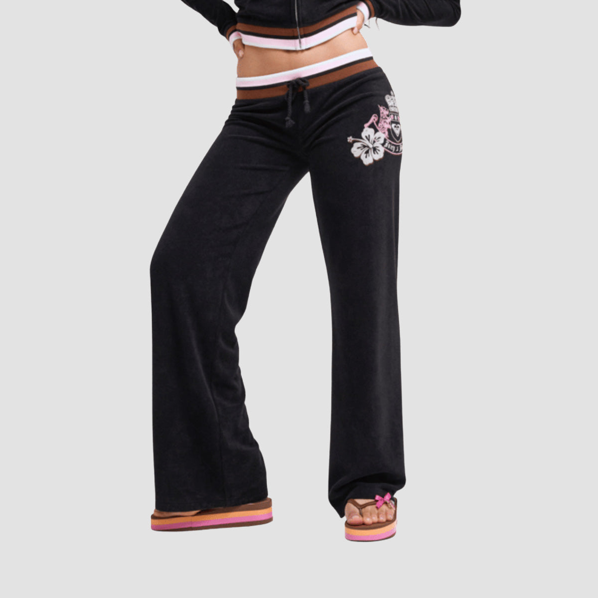 Roxy X Juicy Couture Straight Pants Anthracite