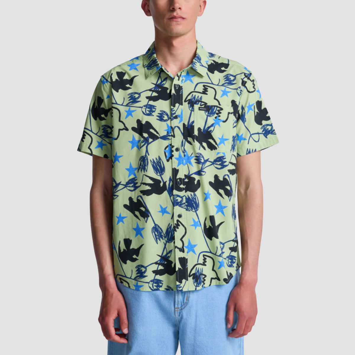 RVCA Antonia Figueiredo Dive In Short Sleeve Shirt Beechnut