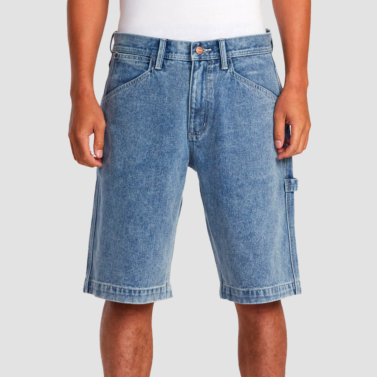 RVCA Chainmail Denim Shorts Broken Blue Wash