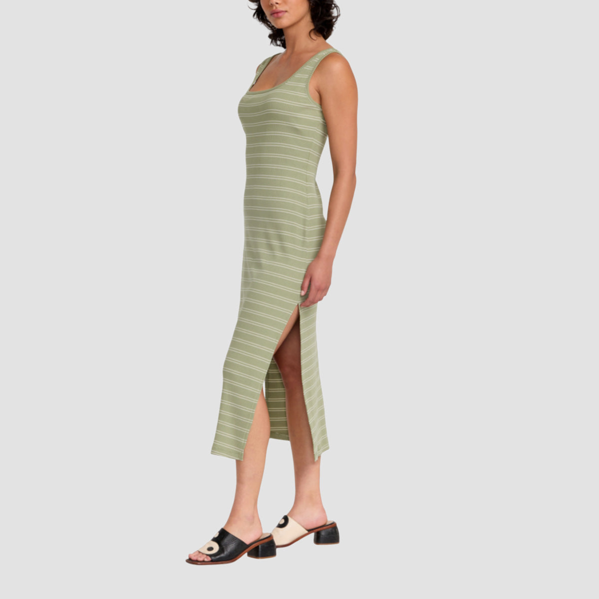 RVCA Dixie Midi Dress Green Tea - Womens