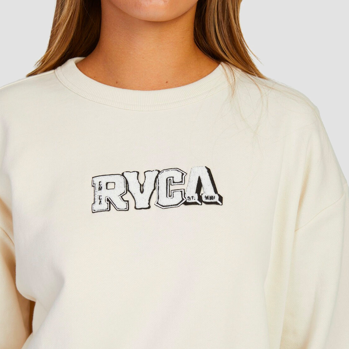 RVCA Patch Curl Crew Sweat Natural - Womens