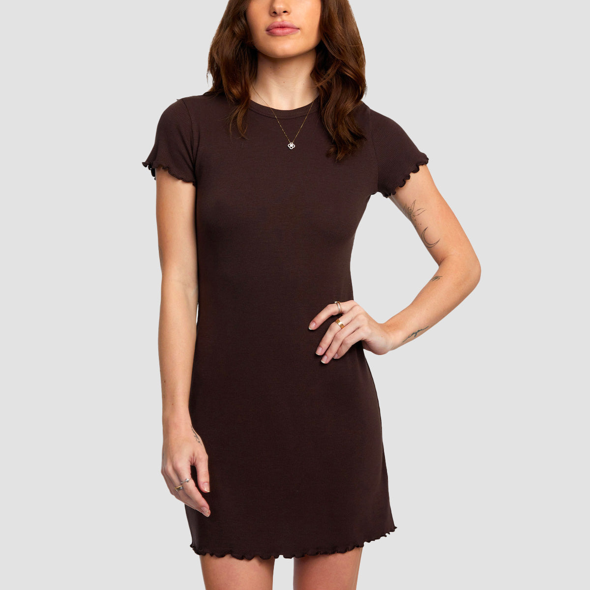 RVCA Rover Rib Knit Dress Java - Womens