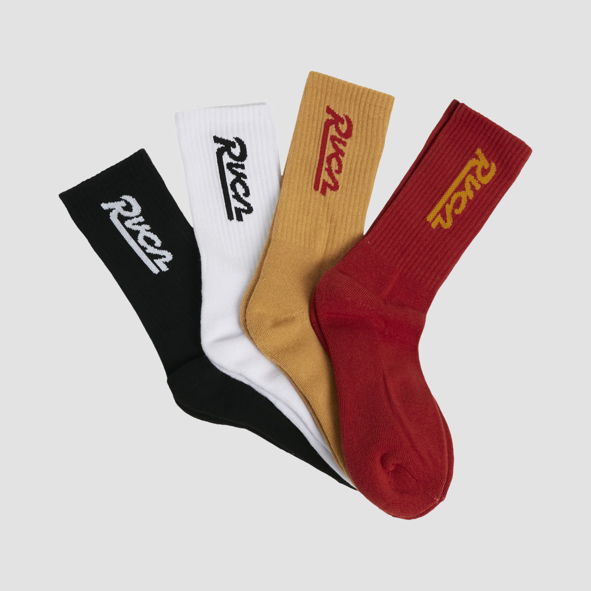 RVCA Seasonal Crew Socks 4 Pack Multi