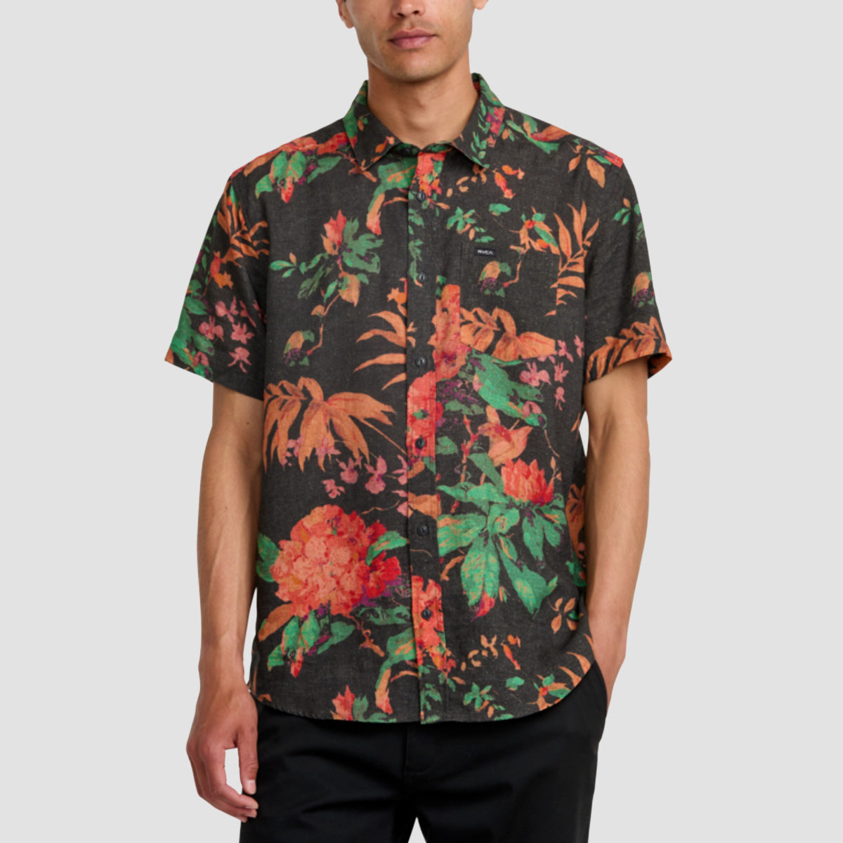 RVCA Tapestry Short Sleeve Shirt Black