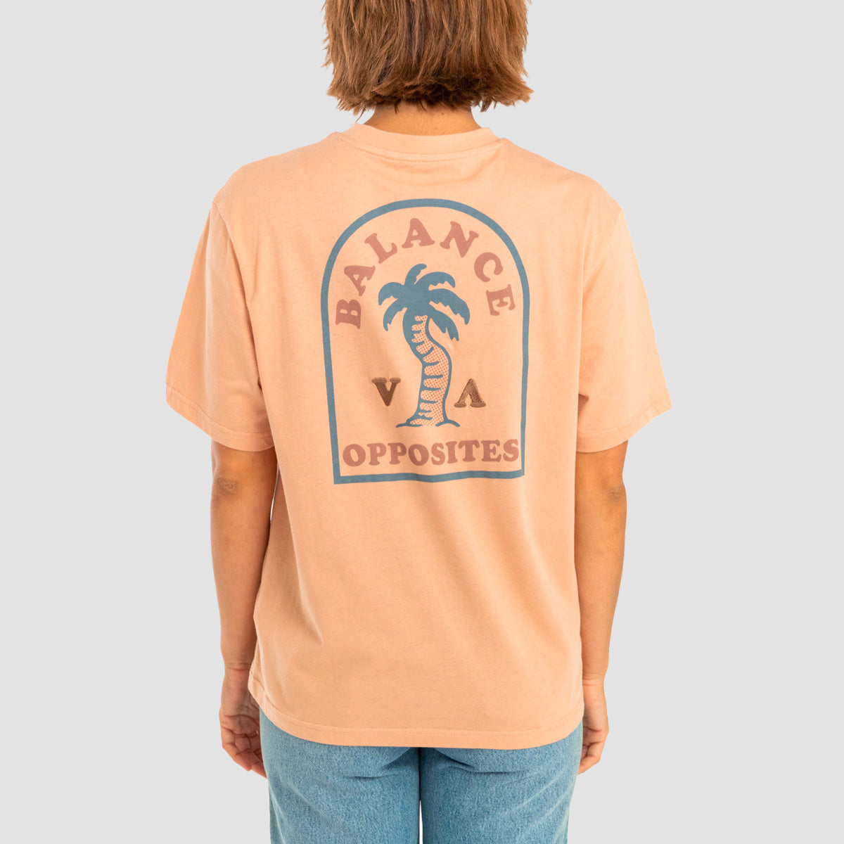 RVCA Va Palm T-Shirt Pink Sand - Womens