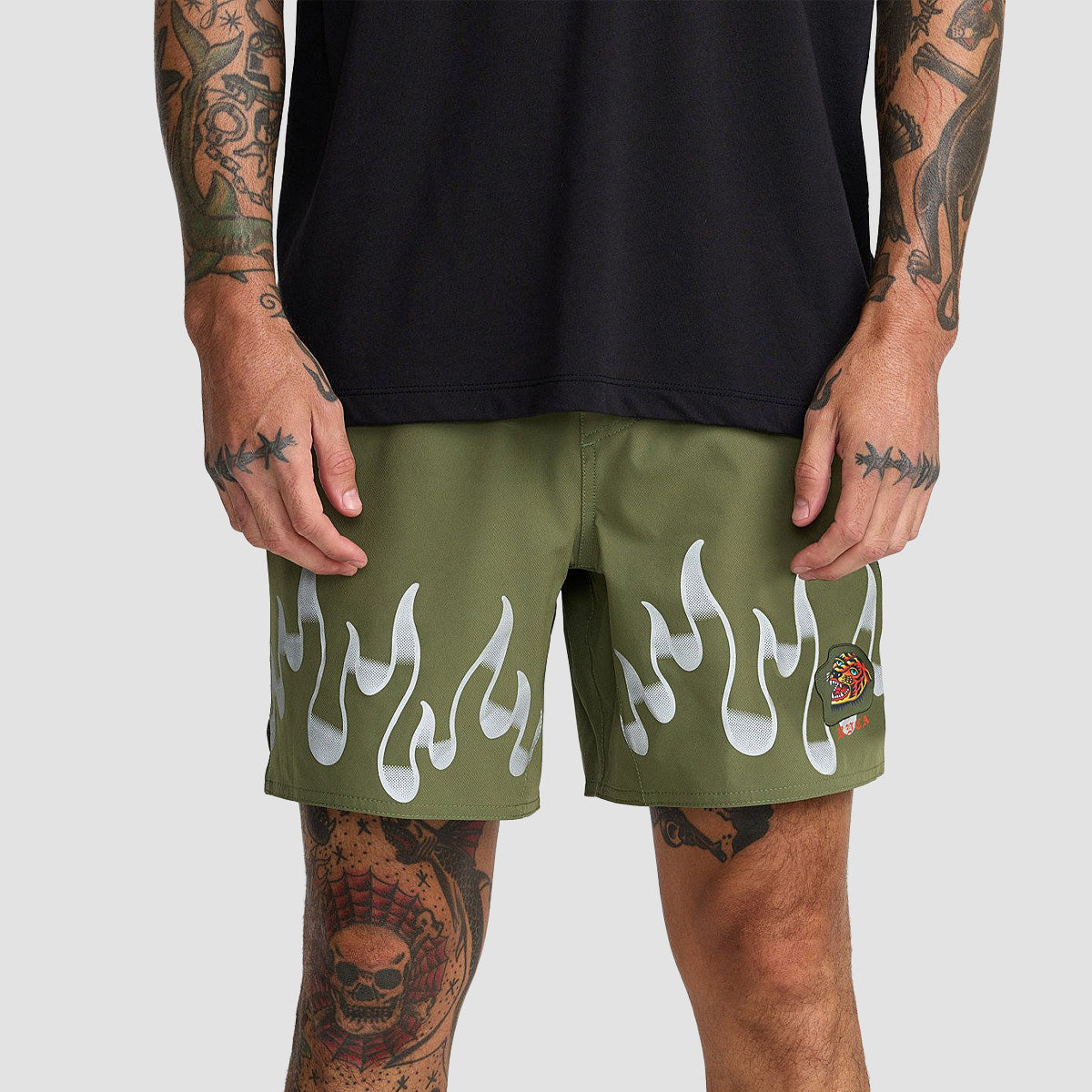 RVCA Yogger 2 In 1 17" Shorts Army Green