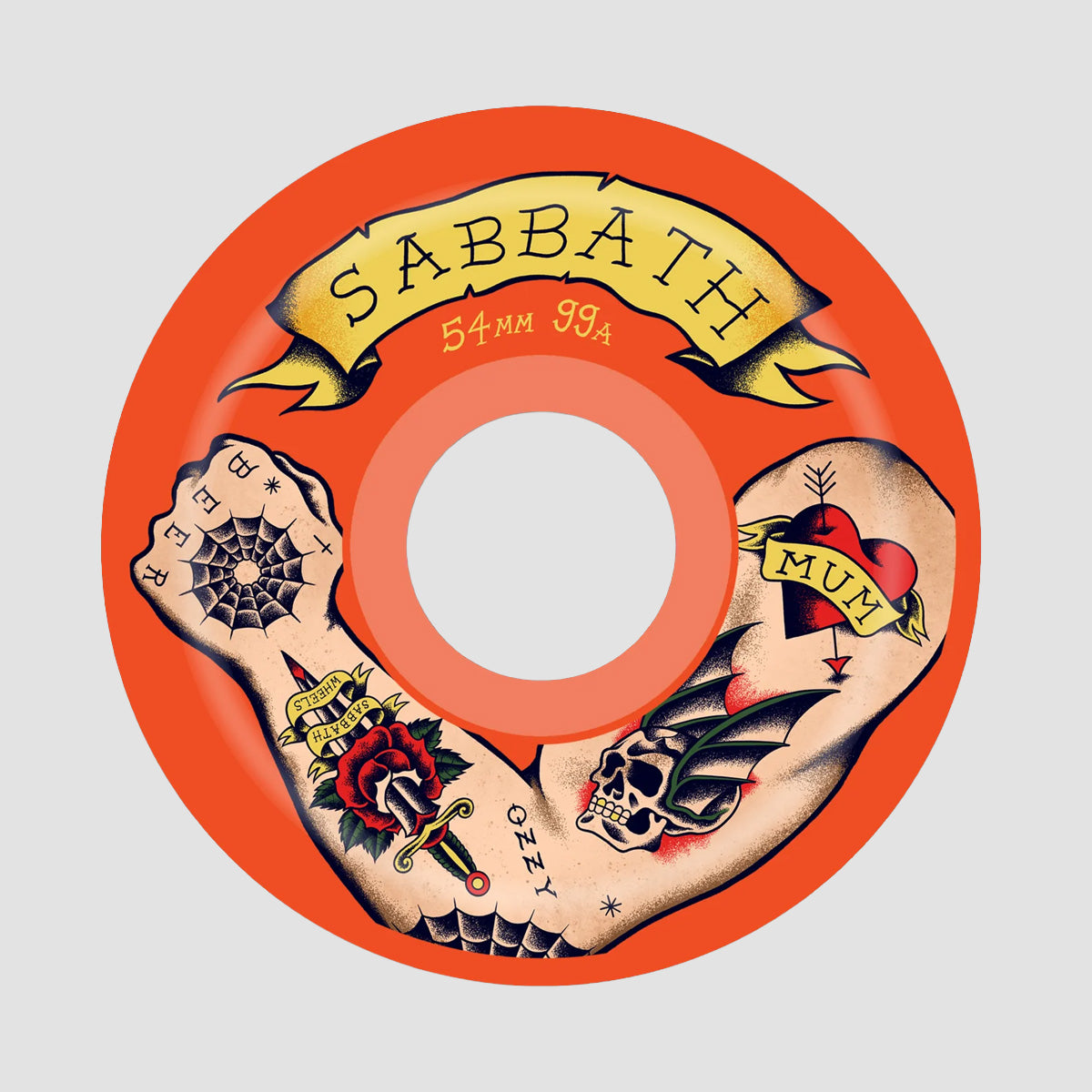 Sabbath Geeza Conical Devil's Formula 99A Skateboard Wheels Orange 54mm