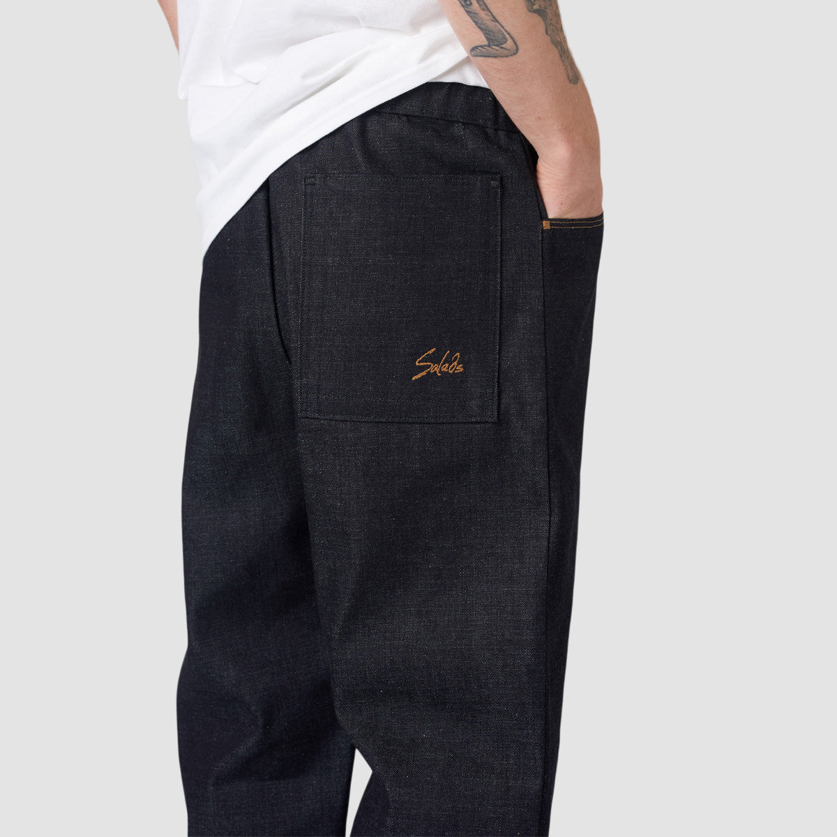 Salads Handmade Original Fit Denim Trousers Black