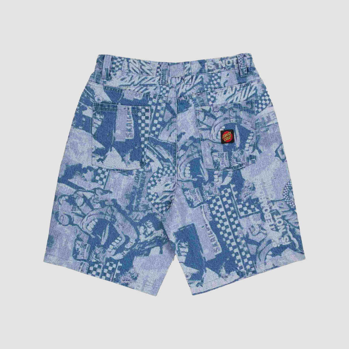 Santa Cruz Big Denim Shorts Stonewash Collage