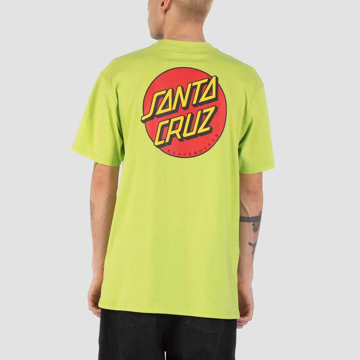 Santa Cruz Classic Dot Chest T-Shirt Green Glow