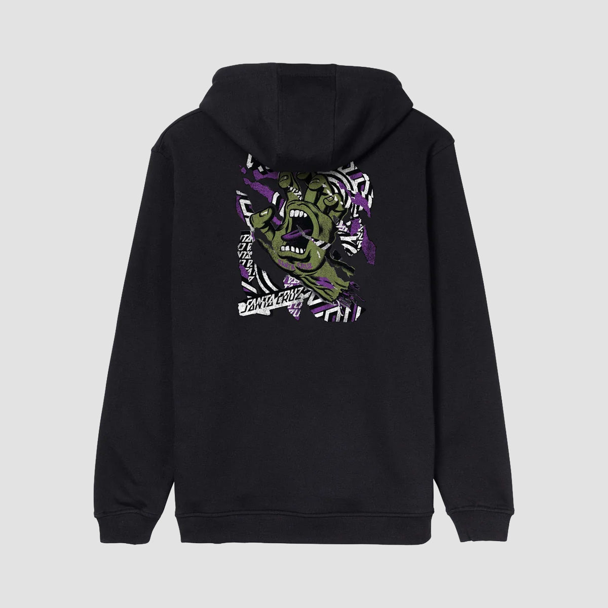 Santa Cruz Damaged Hand Pullover Hoodie Black