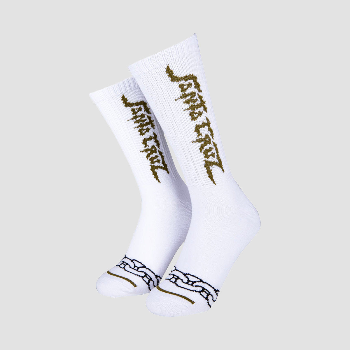 Santa Cruz Dungeon Strip Socks White