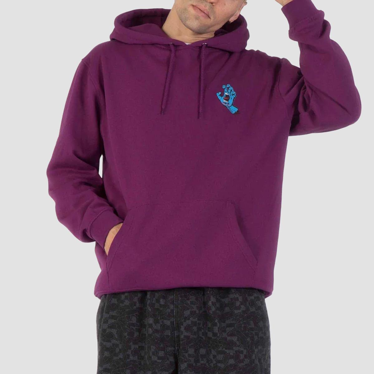 Santa Cruz Screaming Hand Chest Pullover Hoodie Fresh Purple