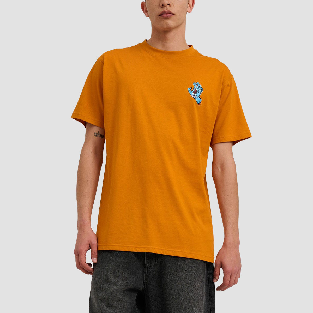 Santa Cruz Screaming Hand Chest T-Shirt Amber