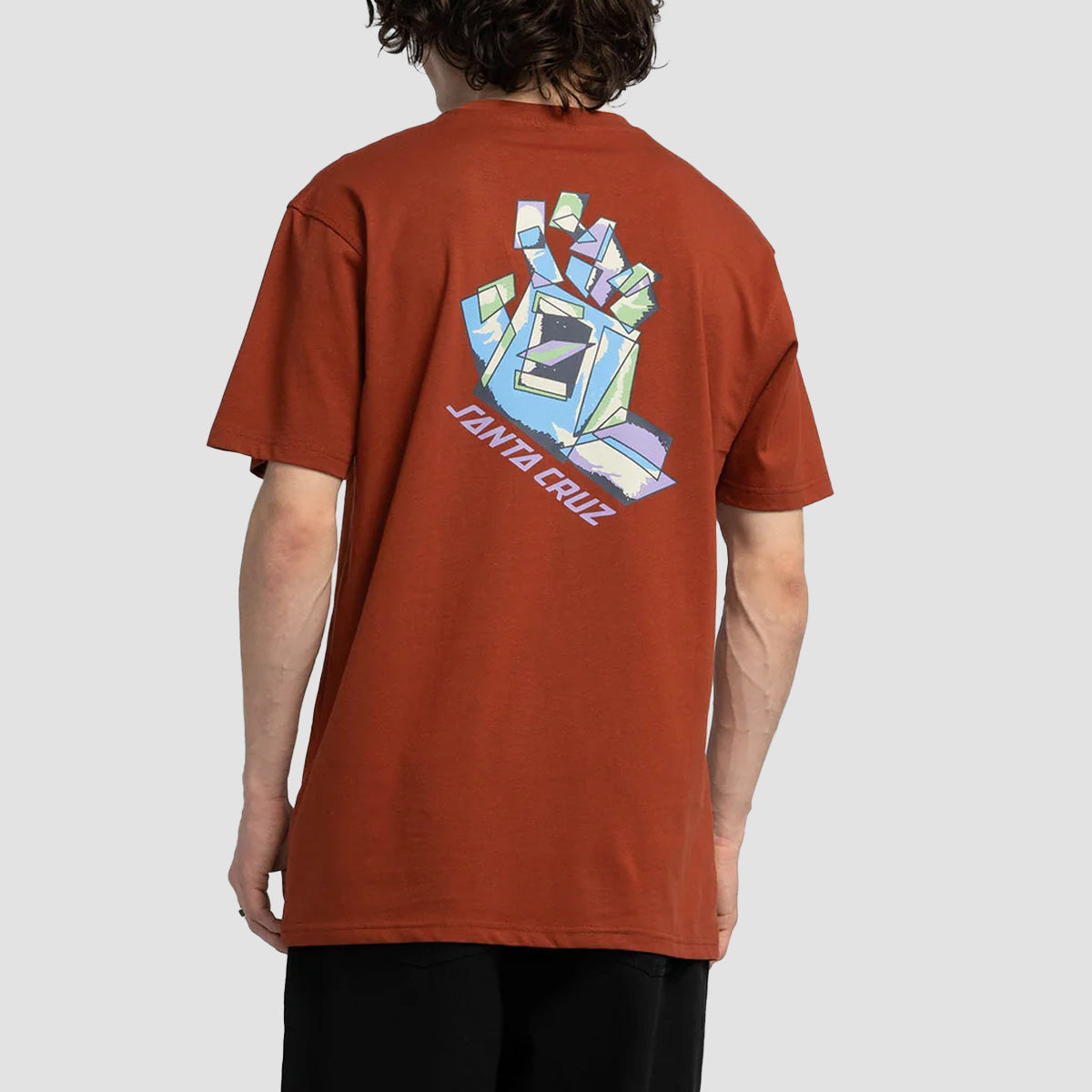 Santa Cruz Screaming Scratched Hand Strip T-Shirt Burnt Sienna