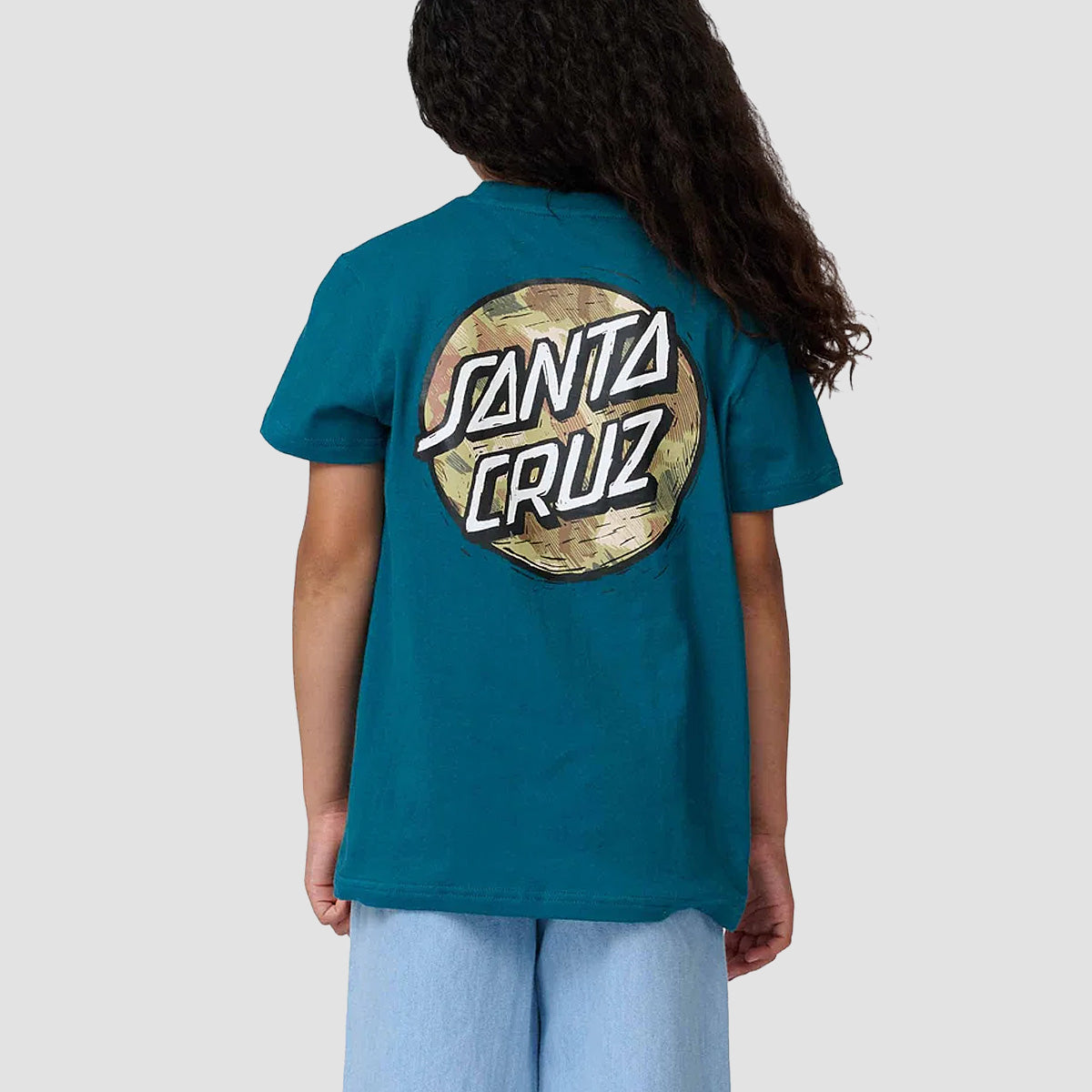 Santa Cruz Stamped Opus Camo T-Shirt Teal - Kids