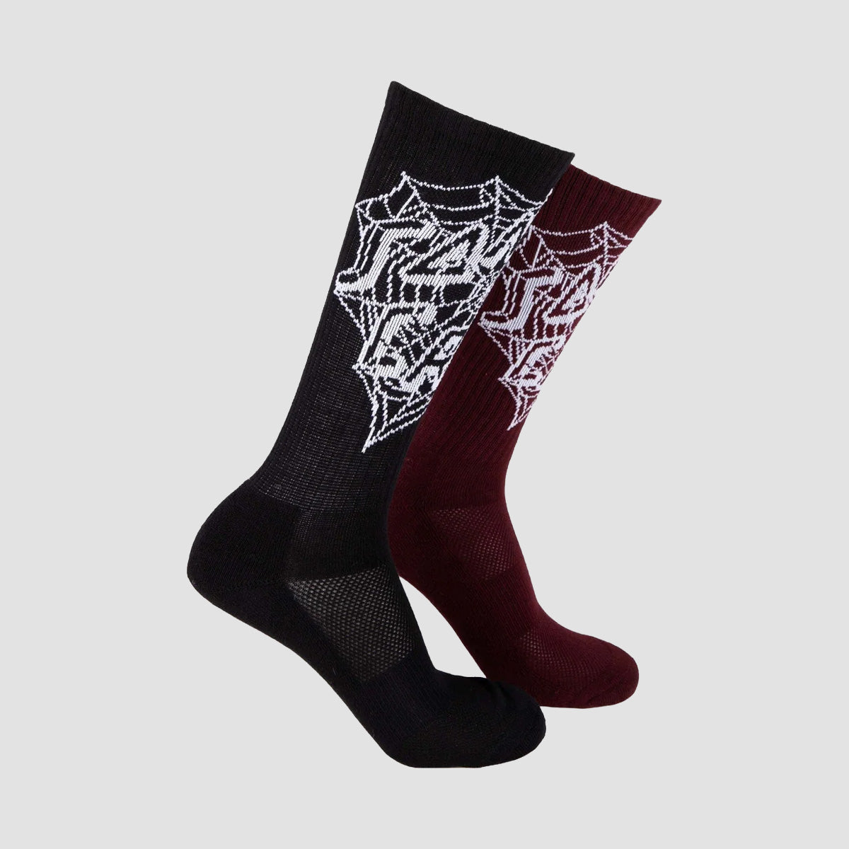 Santa Cruz Web Dot Socks 2 Pack Black/Dark Plum