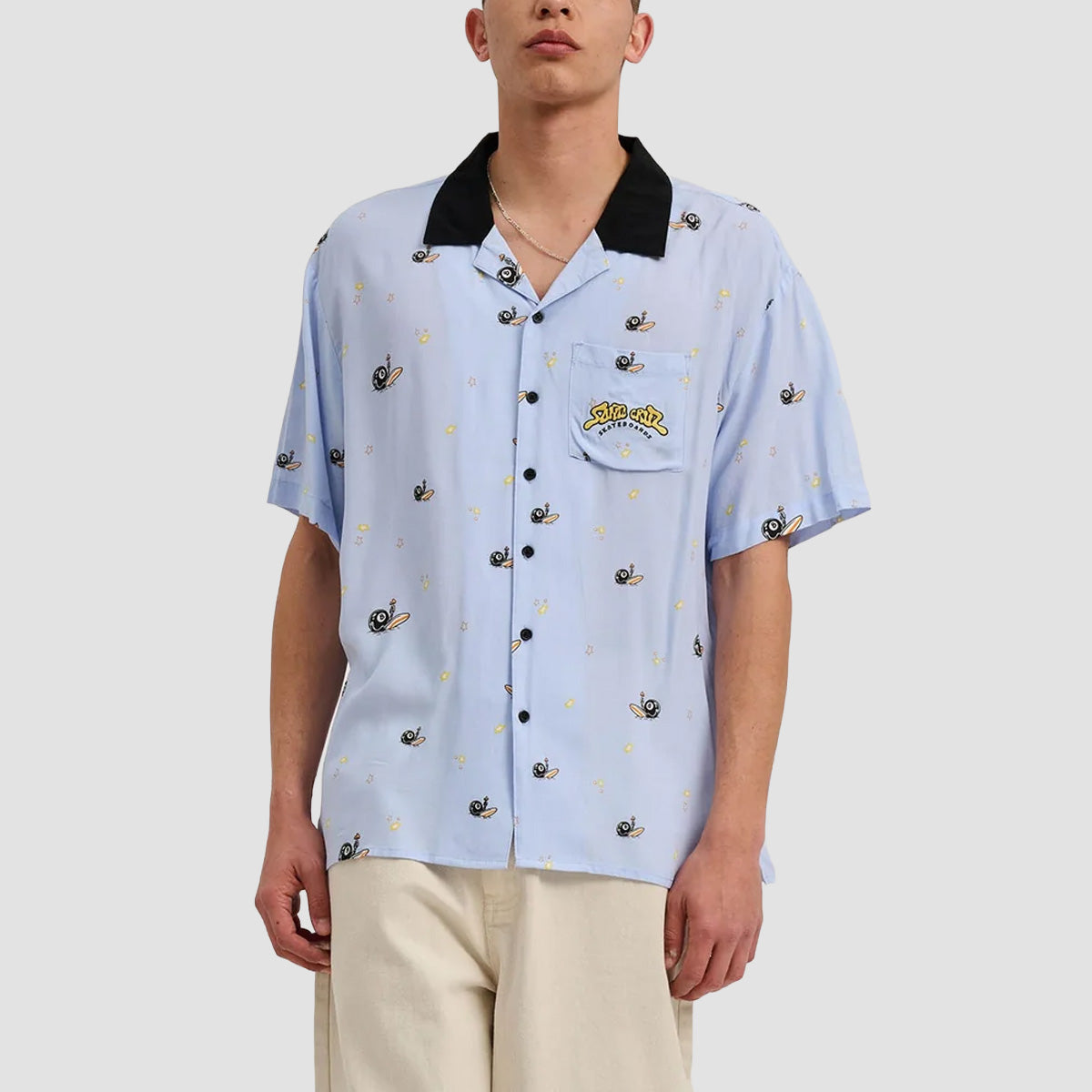 Santa Cruz Winkowski Surf Short Sleeve Shirt Fresh Blue