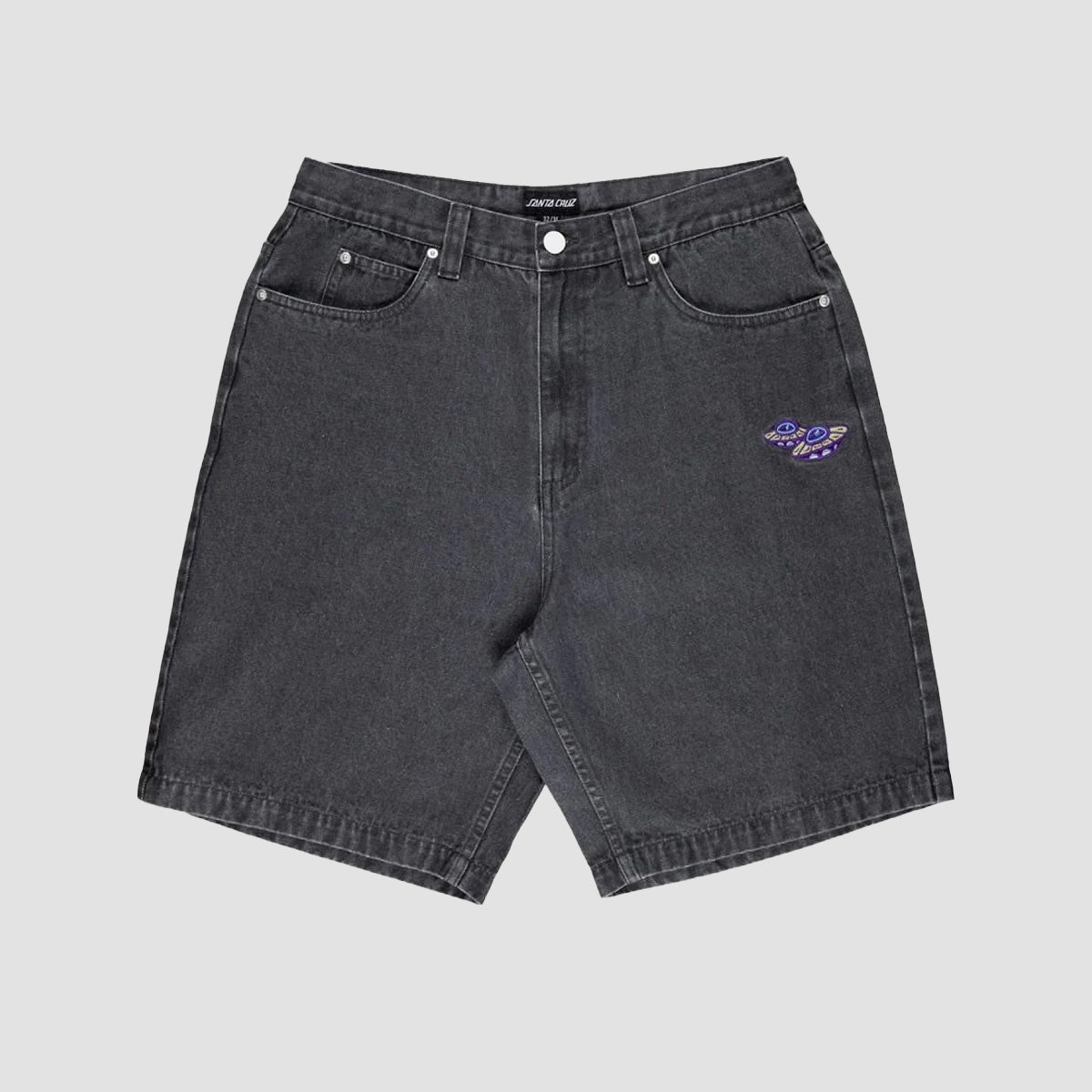 Santa Cruz Winkowski UFO Big Denim Shorts Grey