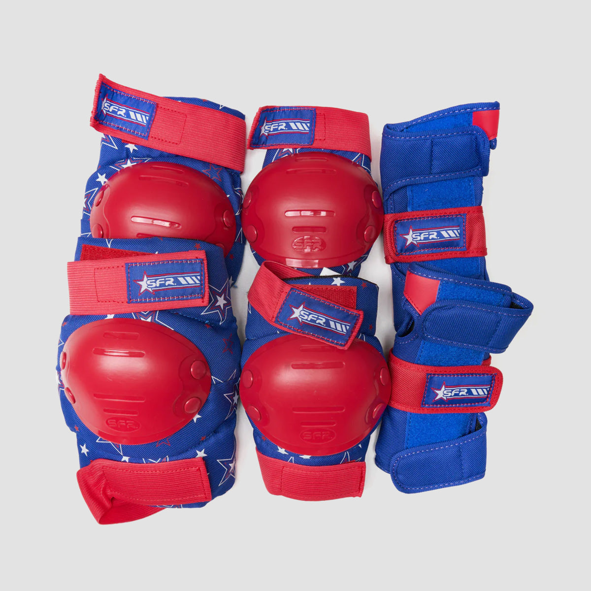 SFR Star Triple Pad Set Red/Blue - Kids