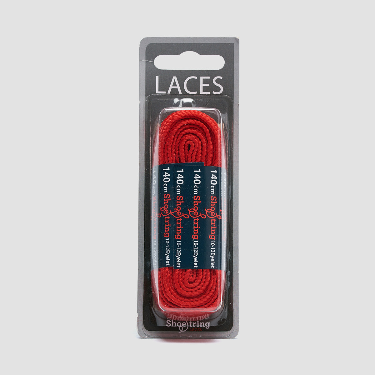 ShoeString Crazy Wide 140cm Fat Flat Laces (Blister Pack) Red