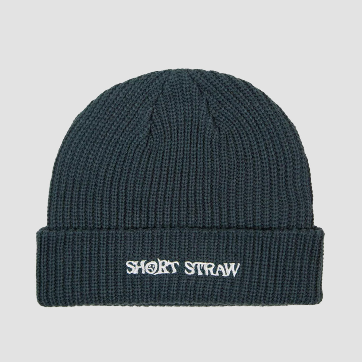 Short Straw Logo Beanie Seal/White