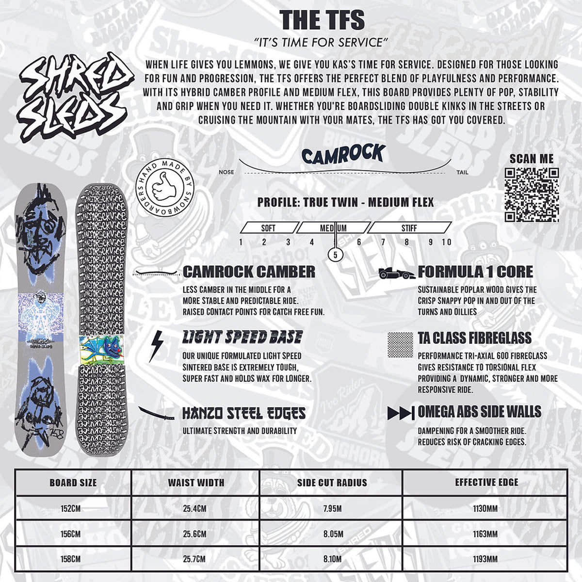 Shred Sleds Time For Service 26/27 Snowboard 156cm