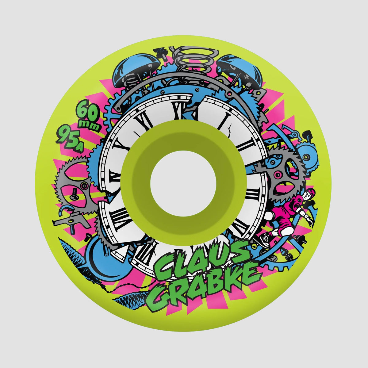 Slime Balls Grabke Exploding Clock Reissue Vomit 95a Skateboard Wheels Neon Green 60mm