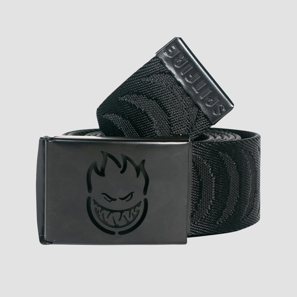 Spitfire Bighead Cut Out Crescent Jaquard Belt Black/Black