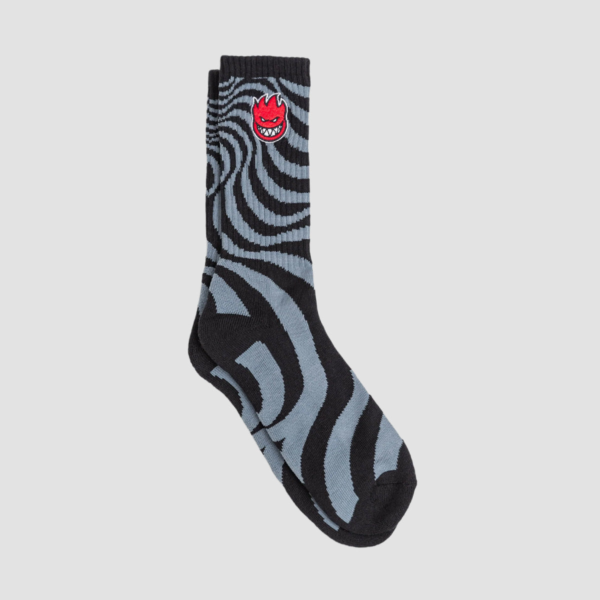 Spitfire Bighead Fill Emb Swirl Socks Black/Charcoal/Red