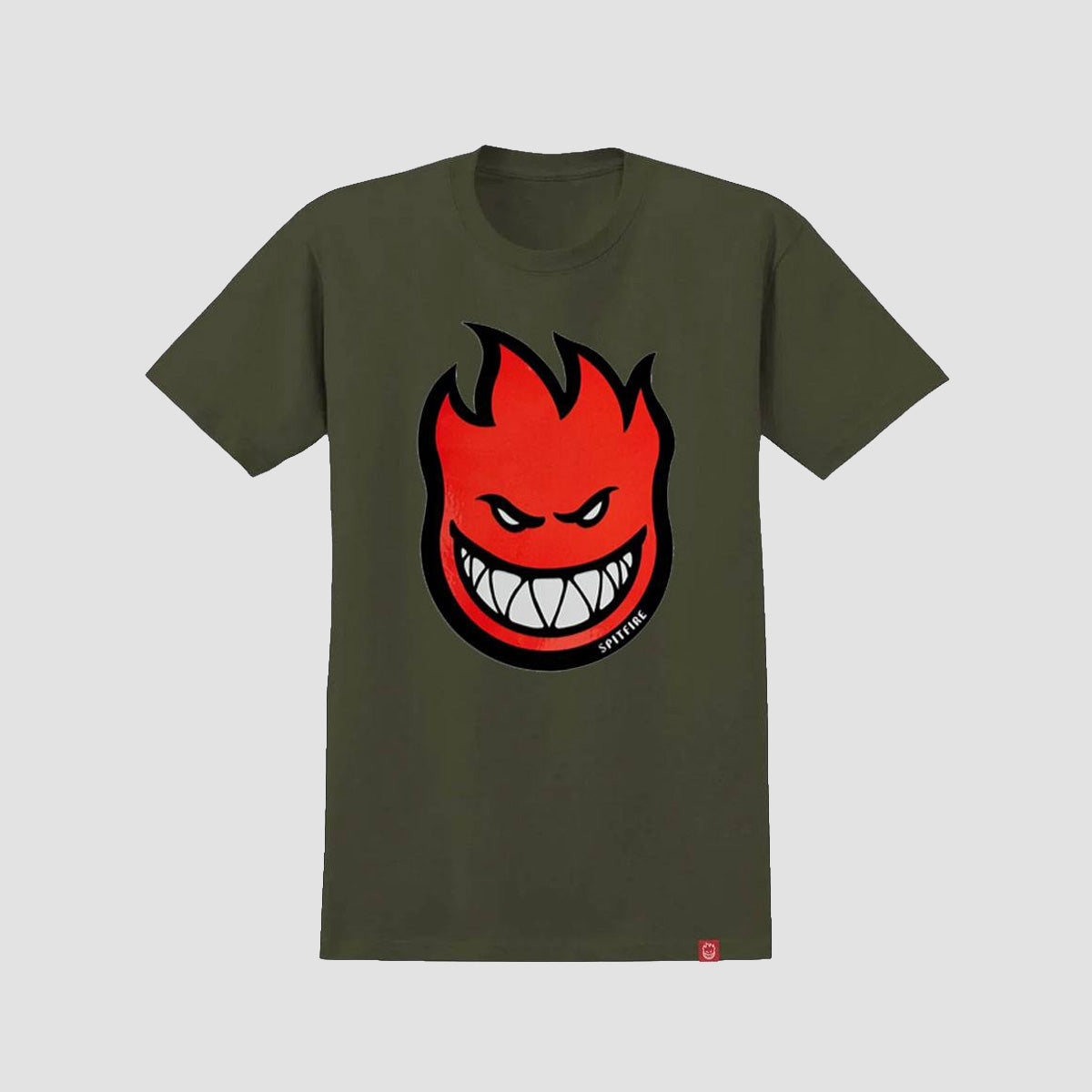 Spitfire Bighead Fill T-Shirt Military Green/Red/Black