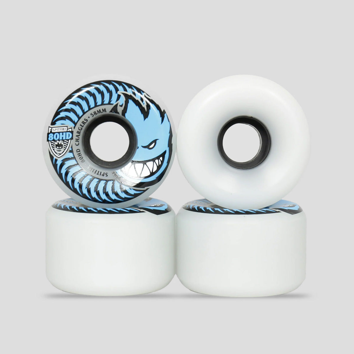 Spitfire Conical Full 80HD Soft Skateboard Wheels Clear/Blue 58mm