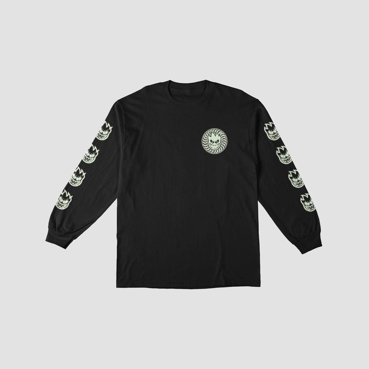 Spitfire Deathmask Classic Longesleeve T-Shirt Black/Glow
