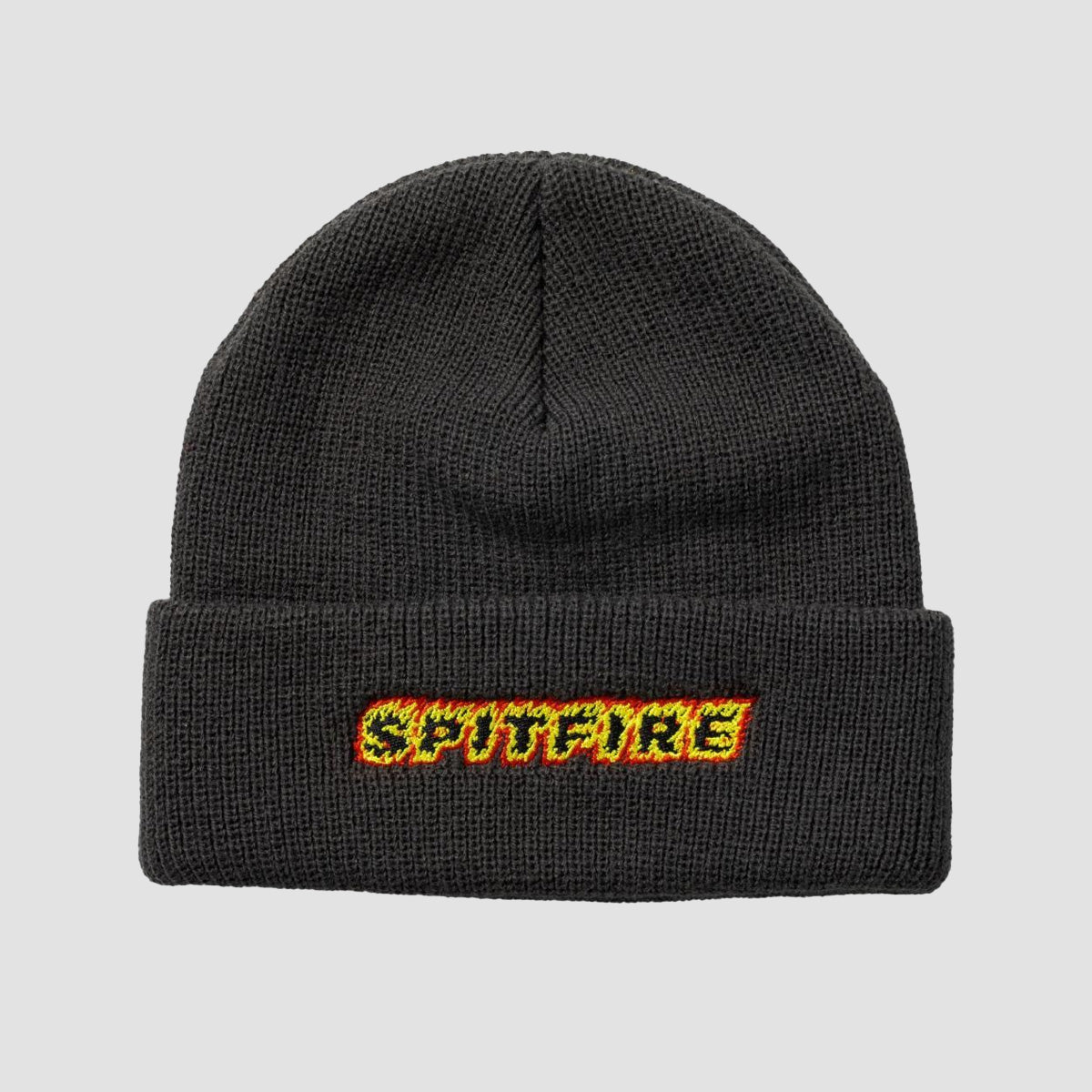 Spitfire Flames Script Beanie Charcoal