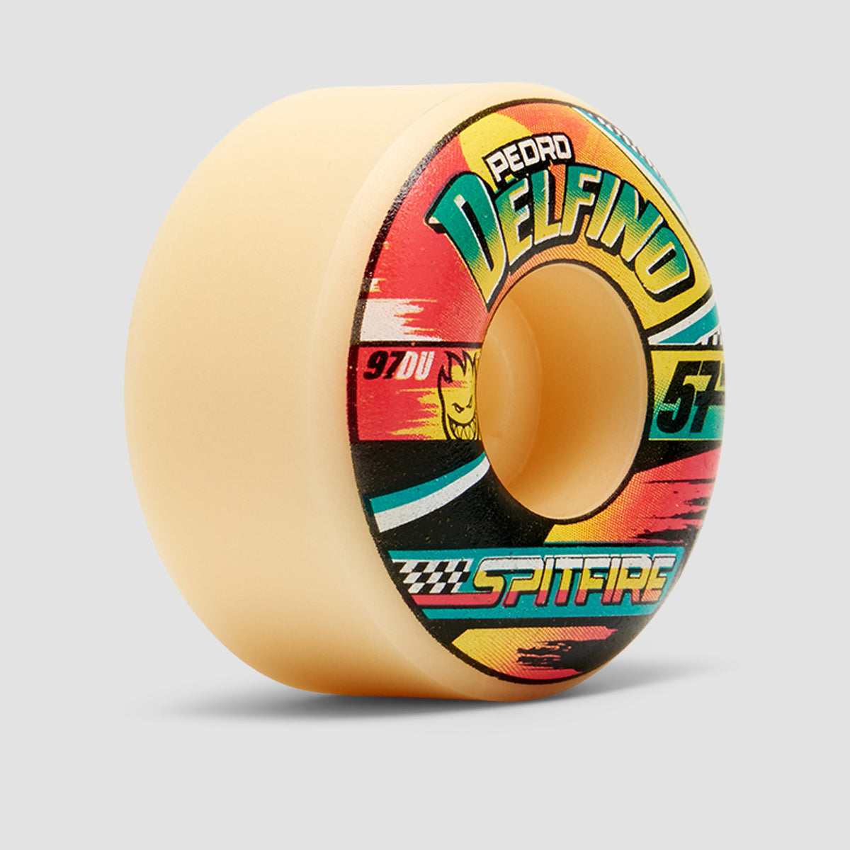 Spitfire Formula Four Pedro Delfino Turbo Radial 97DU Skateboard Wheels Natural 57mm