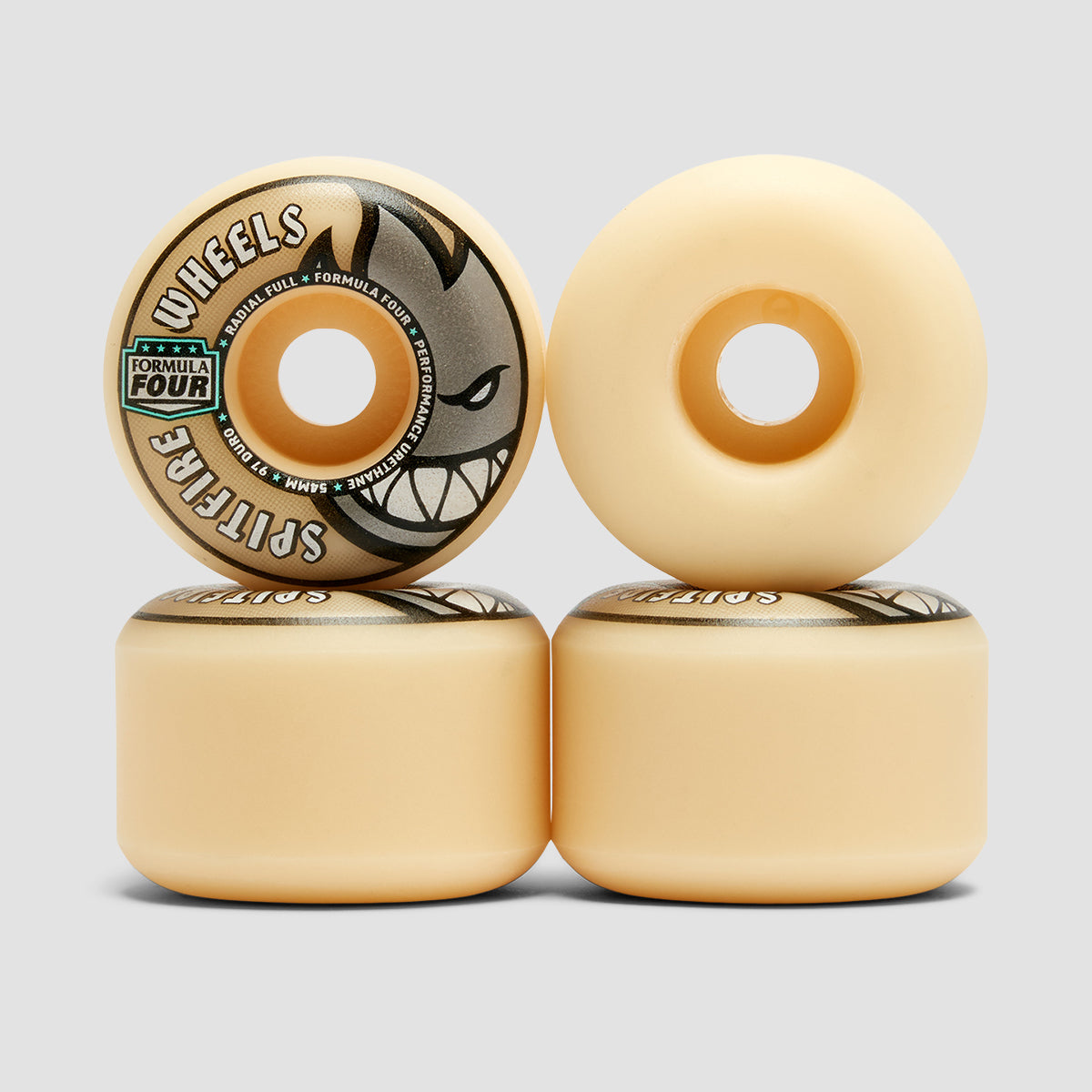 Spitfire Formula Four Radial Full 97DU Skateboard Wheels Natural/Silver 54mm