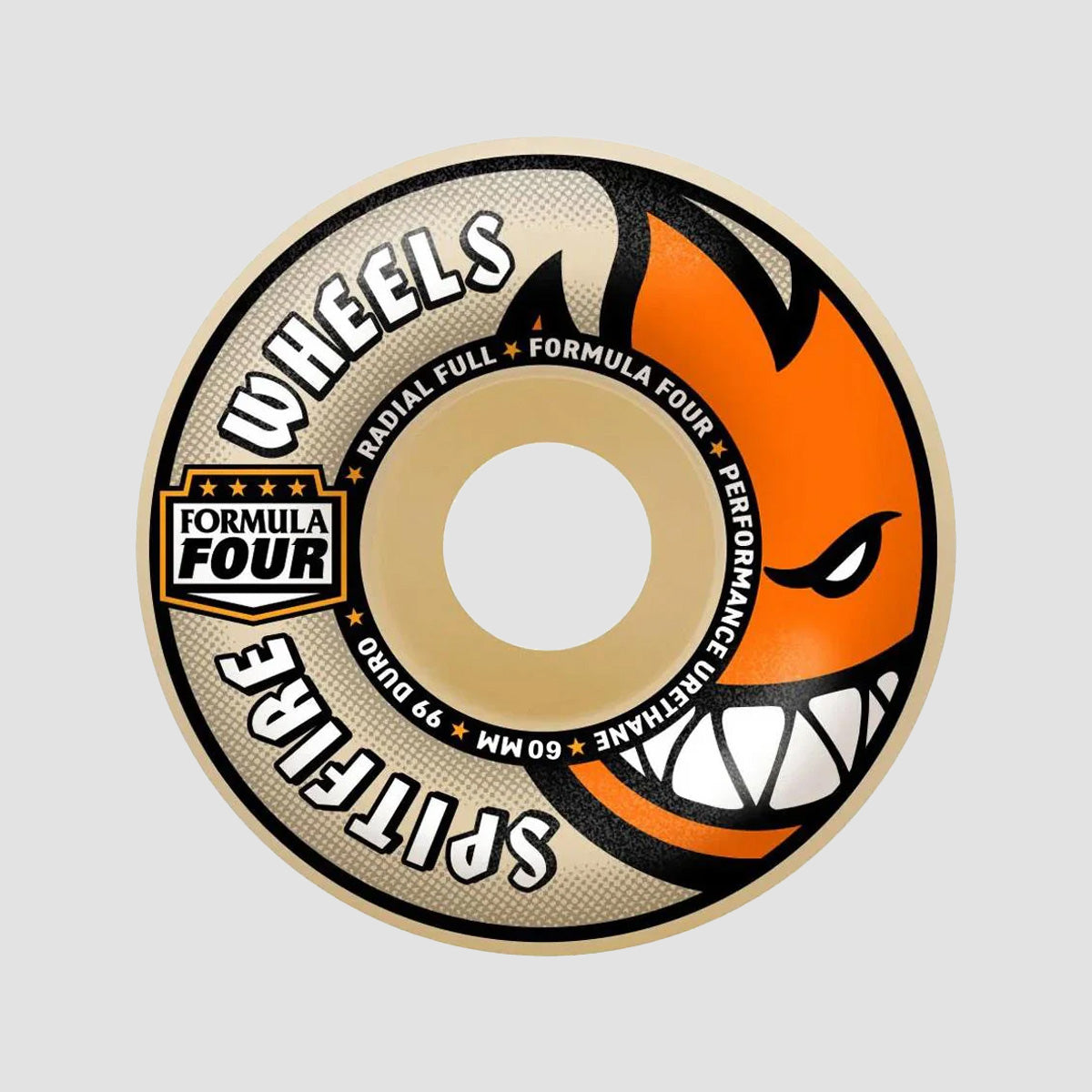 Spitfire Formula Four Radial Full 99DU Skateboard Wheels Natural 60mm