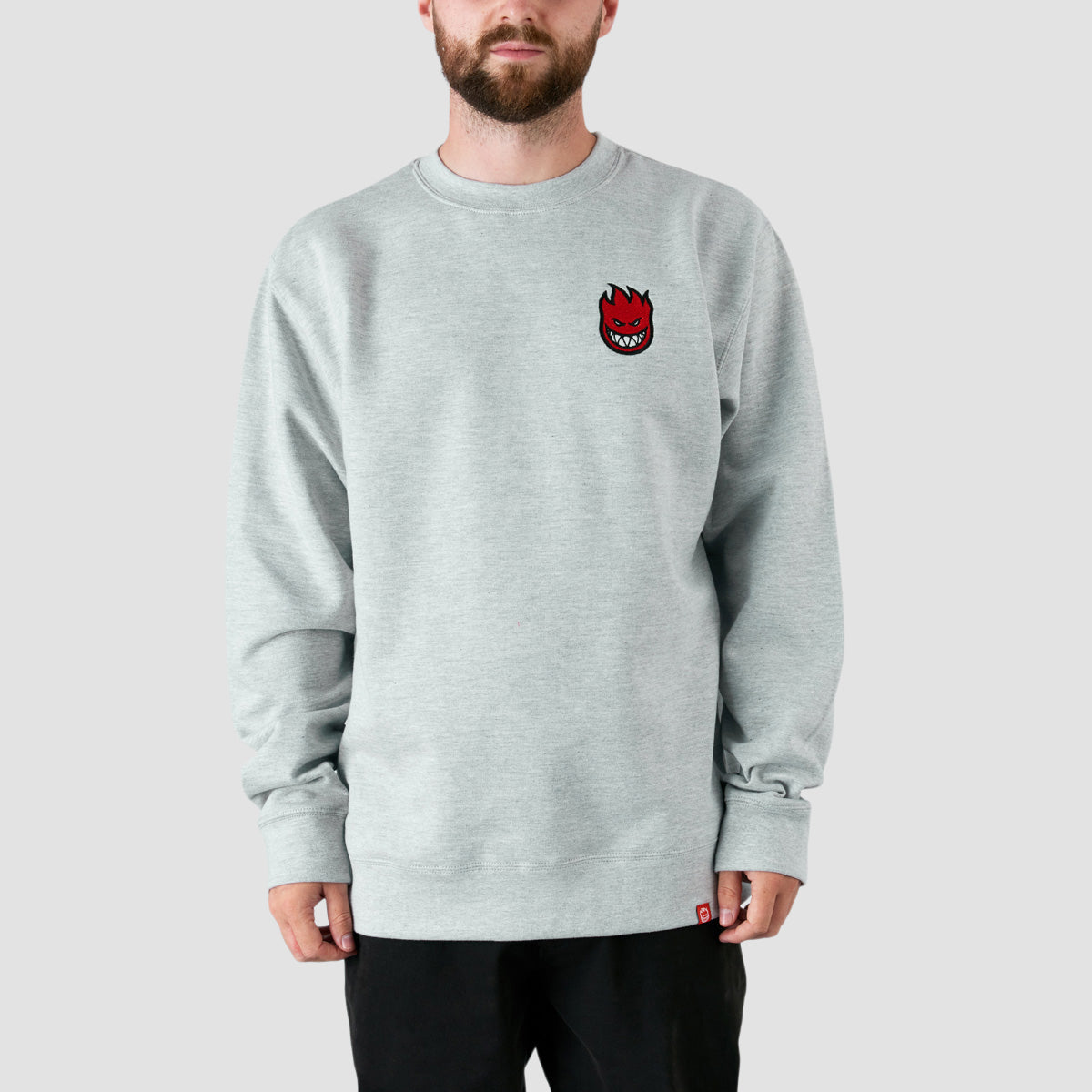 Spitfire Lil Bighead Fill Crew Sweatshirt Grey/Red/White/Black