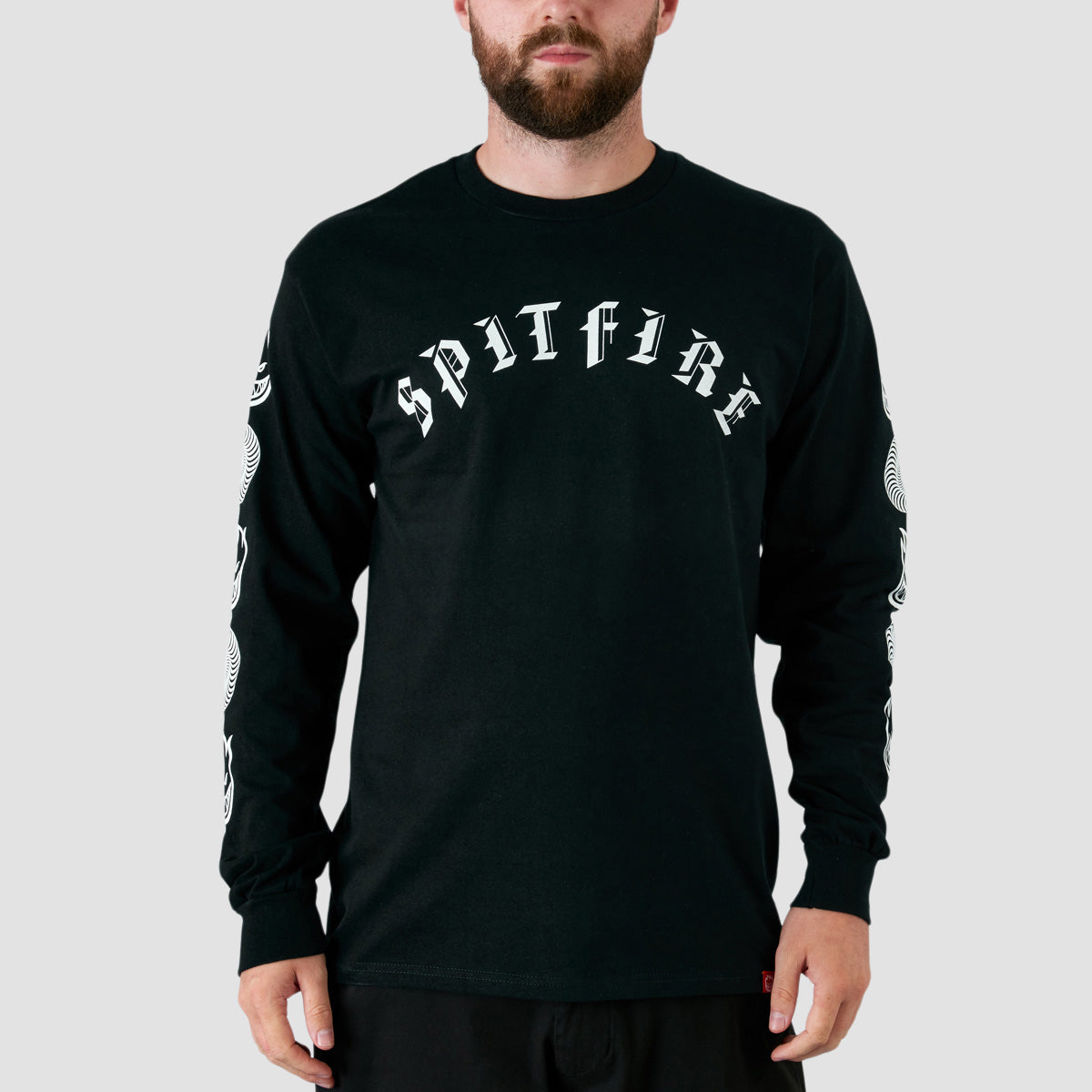 Spitfire Old E Combo Sleeve Longsleeve T-Shirt Black/White