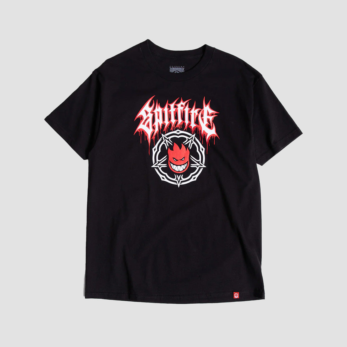 Spitfire Pentagram Drip T-Shirt Black/Red