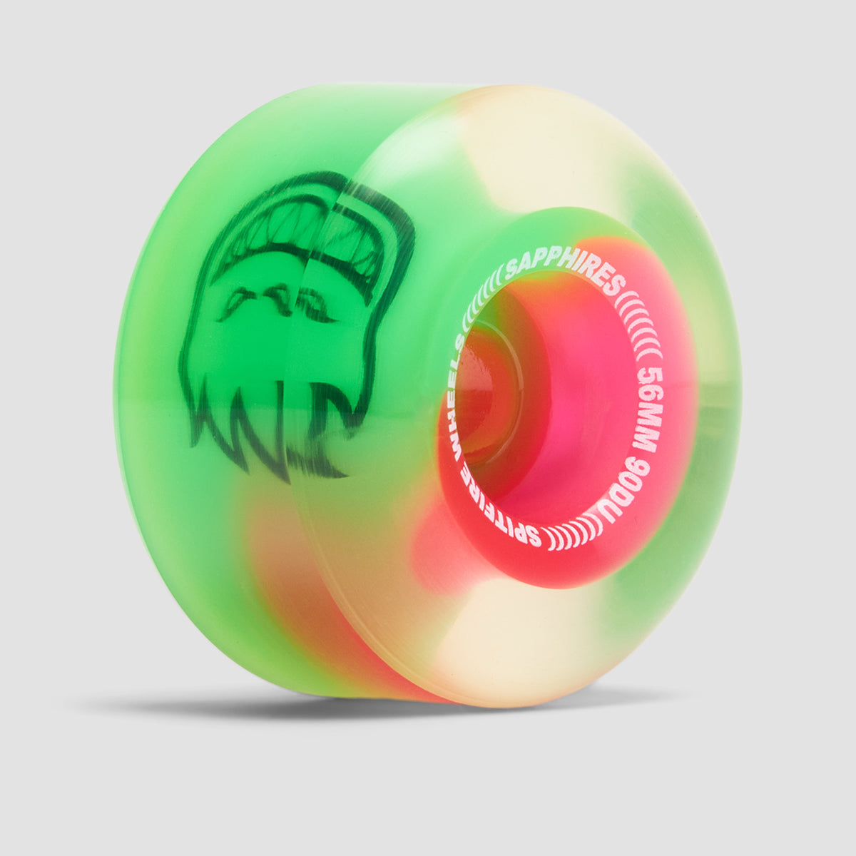 Spitfire Sapphire Radials 90DU Skateboard Wheels Pink/Green/Clear 56mm