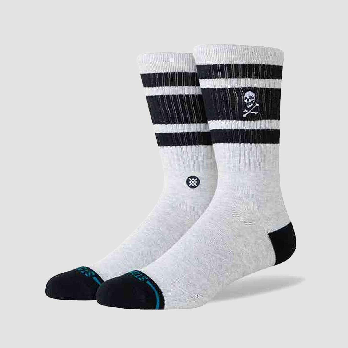 Stance Boyd Skull Crew Socks Heather Grey